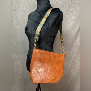 NWOT Brown Faux Leather Hobo Crossbody Purse